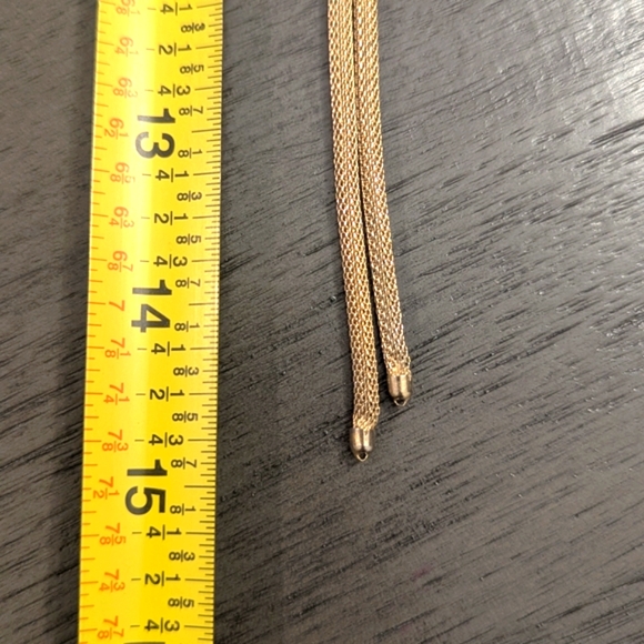 Vintage Damascene Bolo Lariat With Pearl, Aurora Borealis Faceted Crystals - Picture 5 of 9